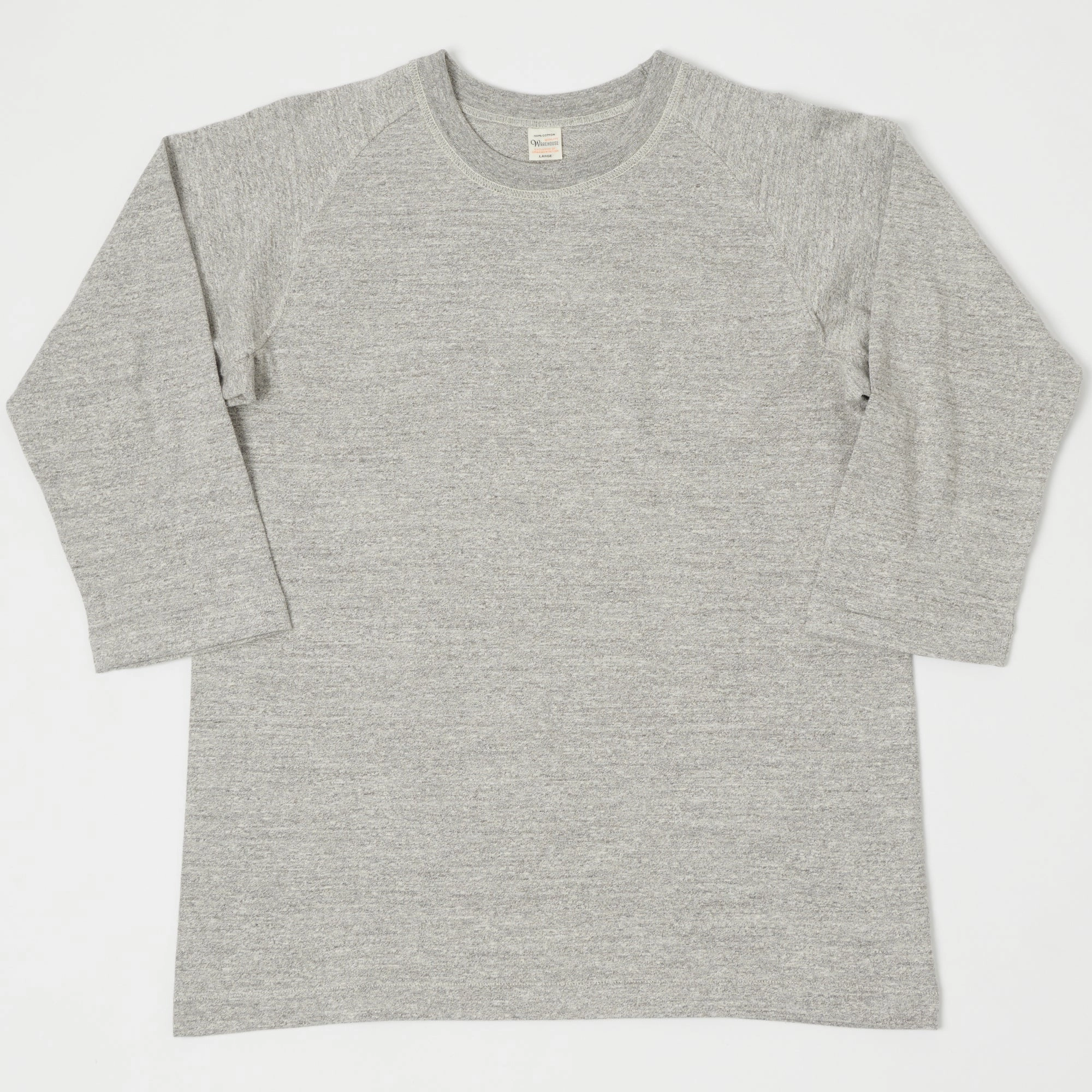 Warehouse & Co 4049 3/4 Sleeve Freedom T-Shirt - Heather Grey Cozy Wearable Soft Finish
