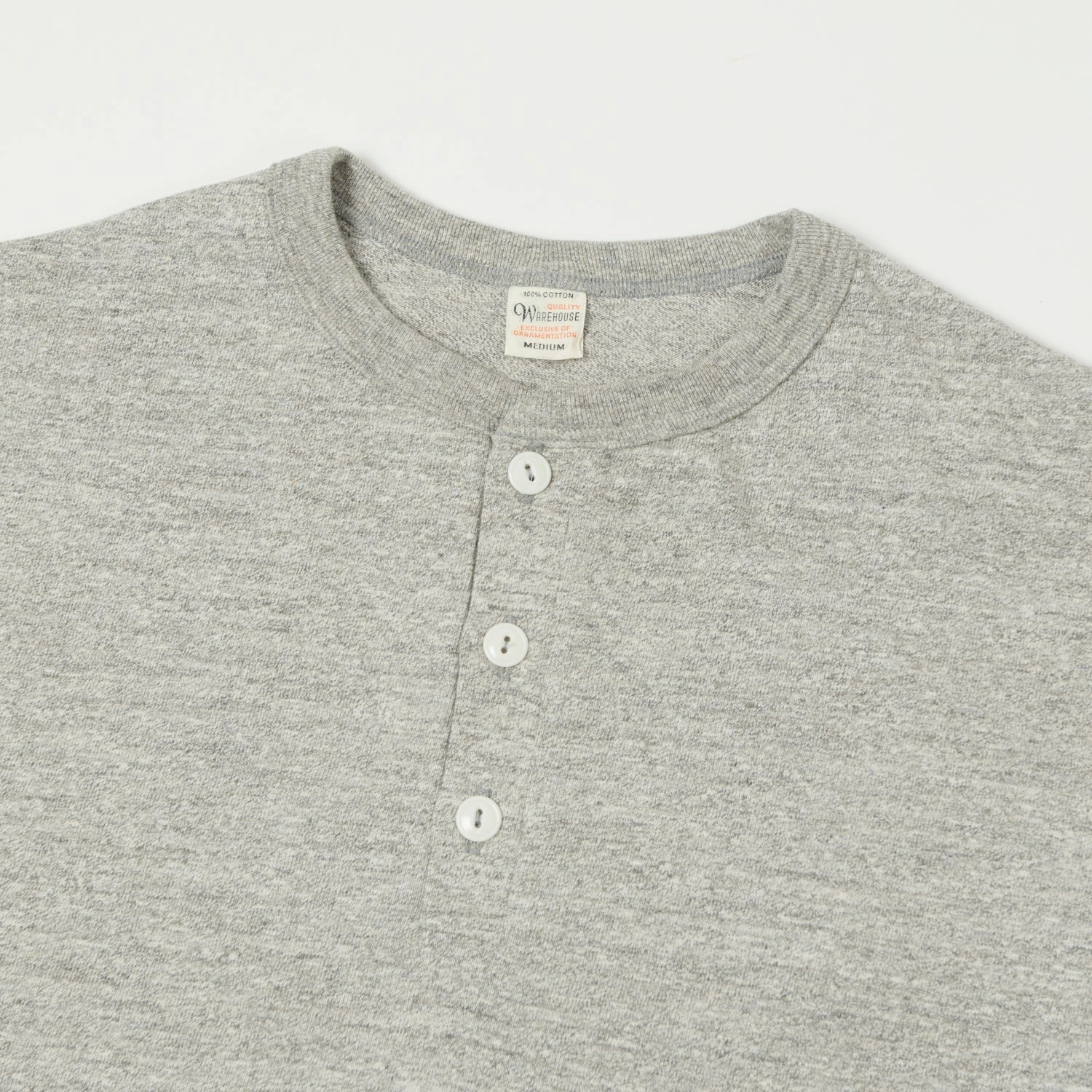 Perfect Layering Casual Comfort Top Warehouse & Co 5907 Long Sleeve Henley - Heather Grey