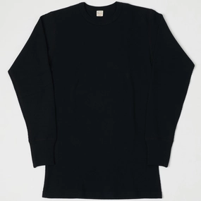 Warehouse & Co 5903 Waffle Knit Thermal T-Shirt - Black Cozy Vibes Daily Fashion