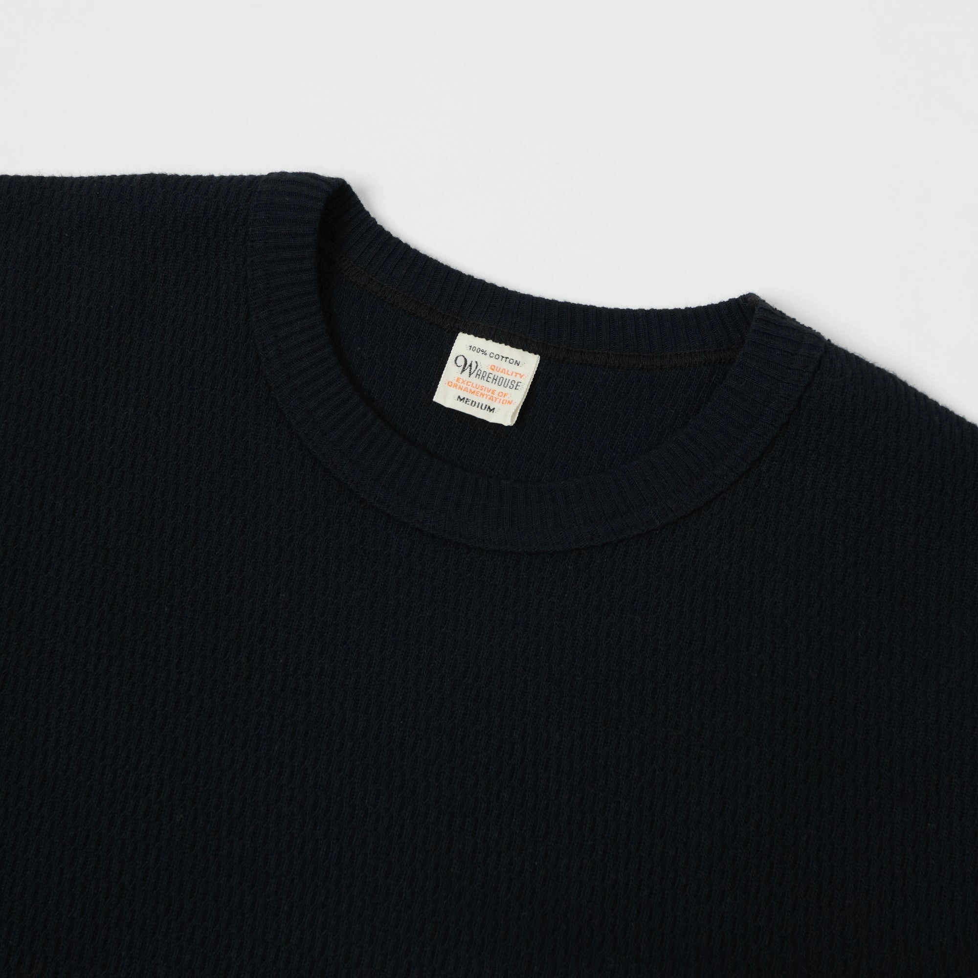 Warehouse & Co 5903 Waffle Knit Thermal T-Shirt - Black Comfy Layering Comfort and Fit