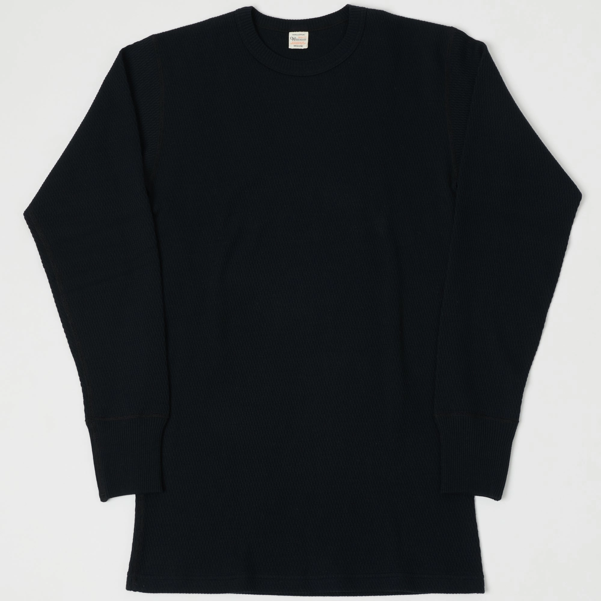 Warehouse & Co 5903 Waffle Knit Thermal T-Shirt - Black Cozy Vibes Daily Fashion