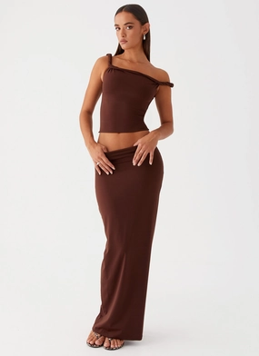 Modest Look Solace Soul Maxi Skirt - Chocolate
