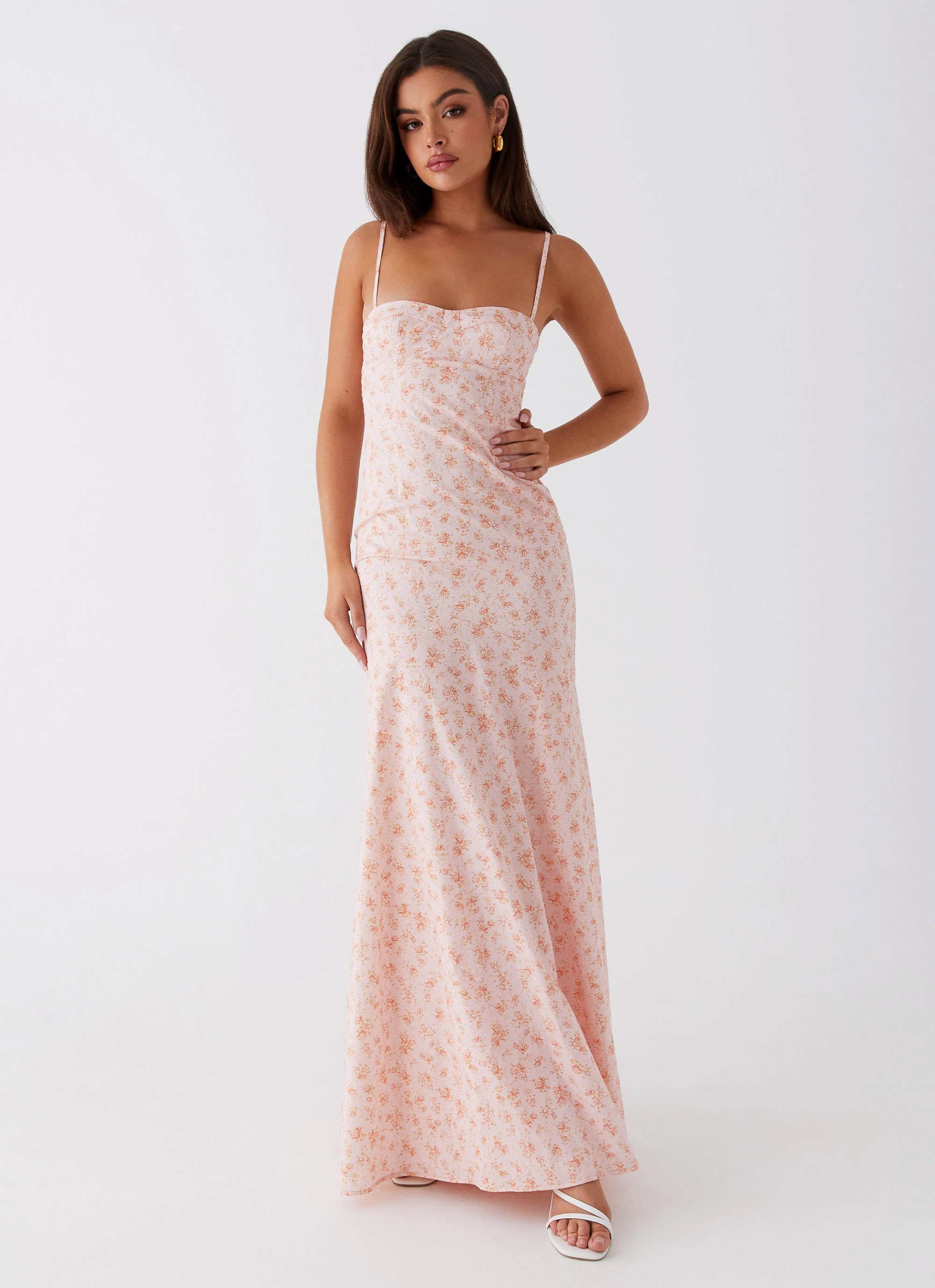 Neutral palette Light Attitude Britney Maxi Dress - Pink Ditsy Floral