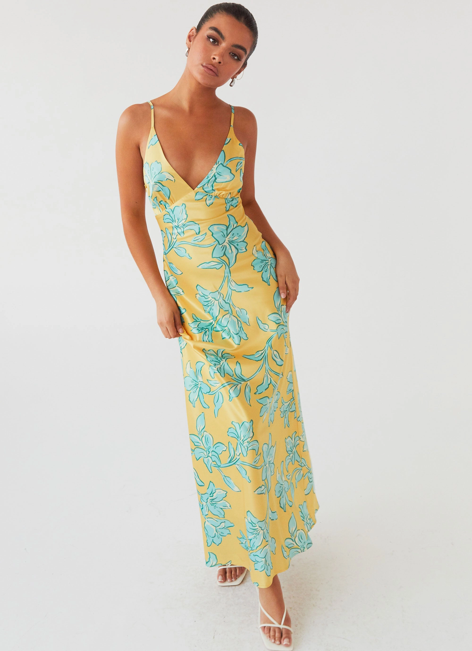 Sorrento Sun Maxi Dress - Golden Bloom Timeless Layering Chic Layering