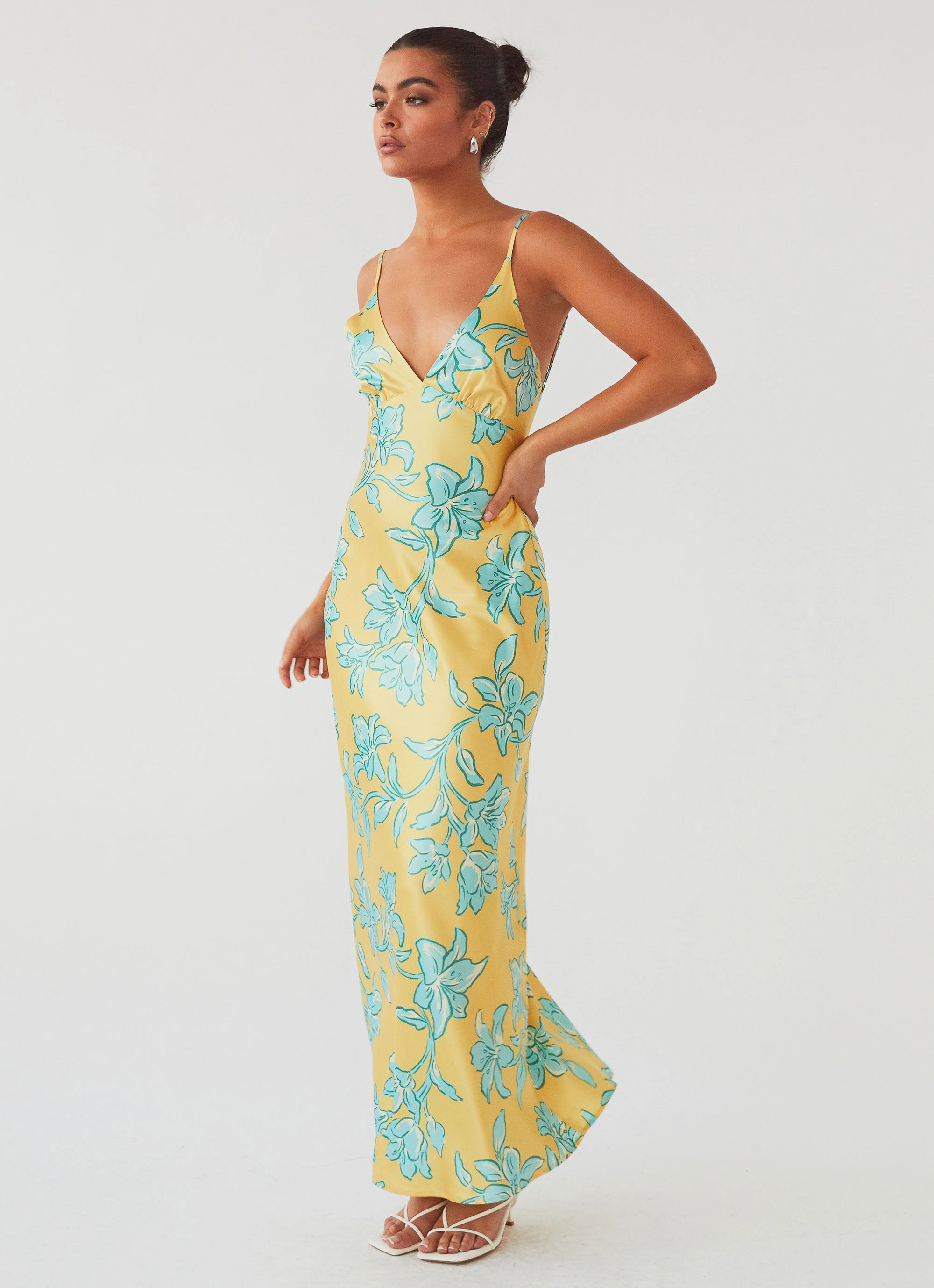 Sorrento Sun Maxi Dress - Golden Bloom Anti-Static-Finish