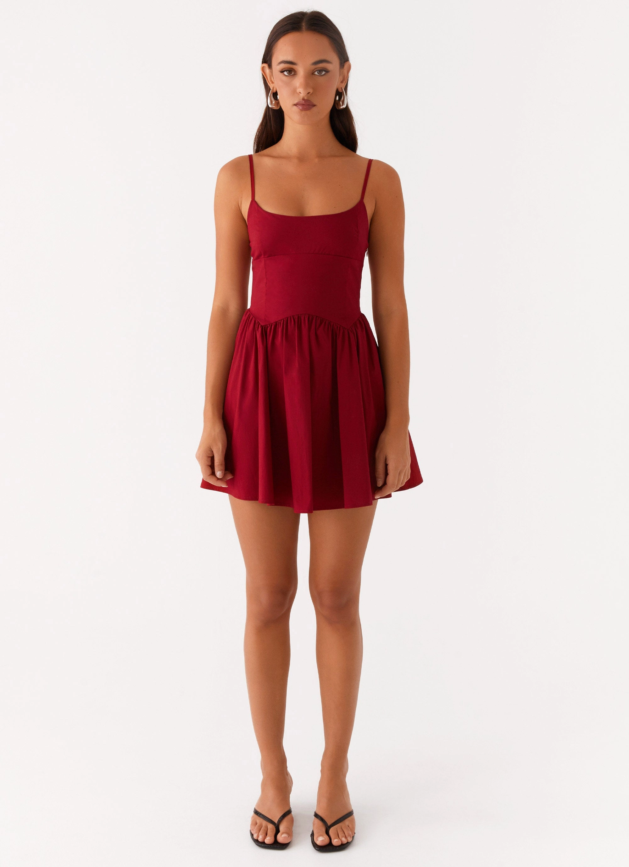 Sleek Silhouette Tesoro Mio Mini Dress - Maroon