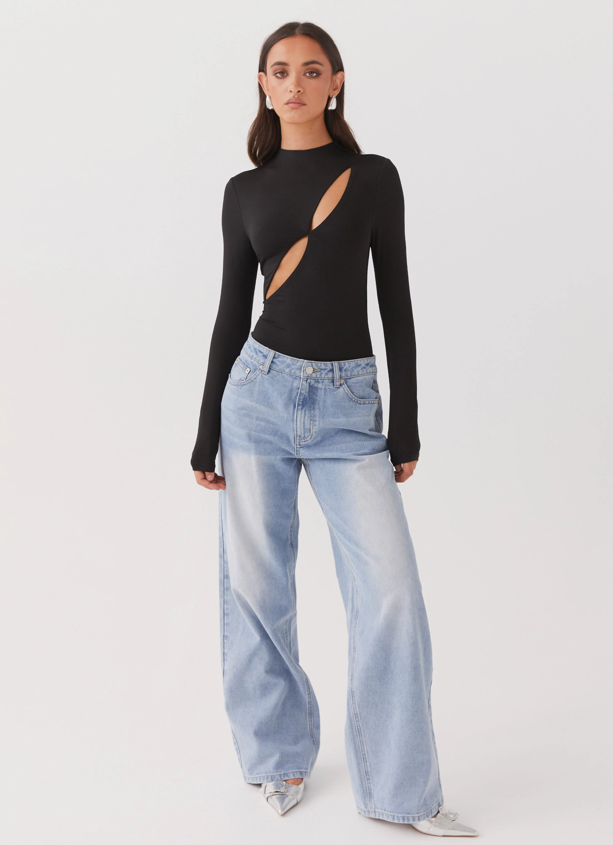 Special Affair Long Sleeve Bodysuit - Black Texture Mood