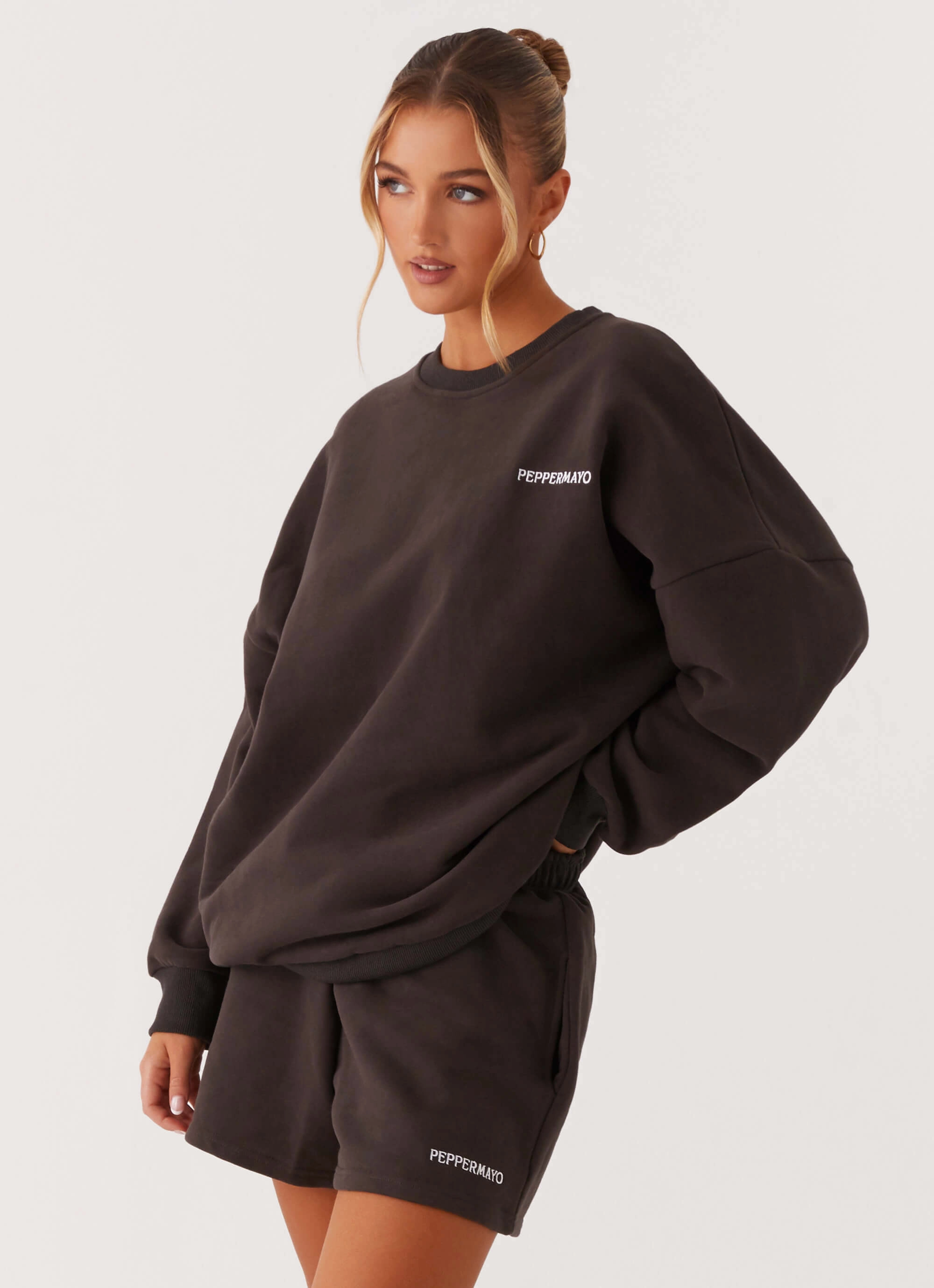 Signature Oversized Sweatshirt - Charcoal Matte Look Lightweight-Layer