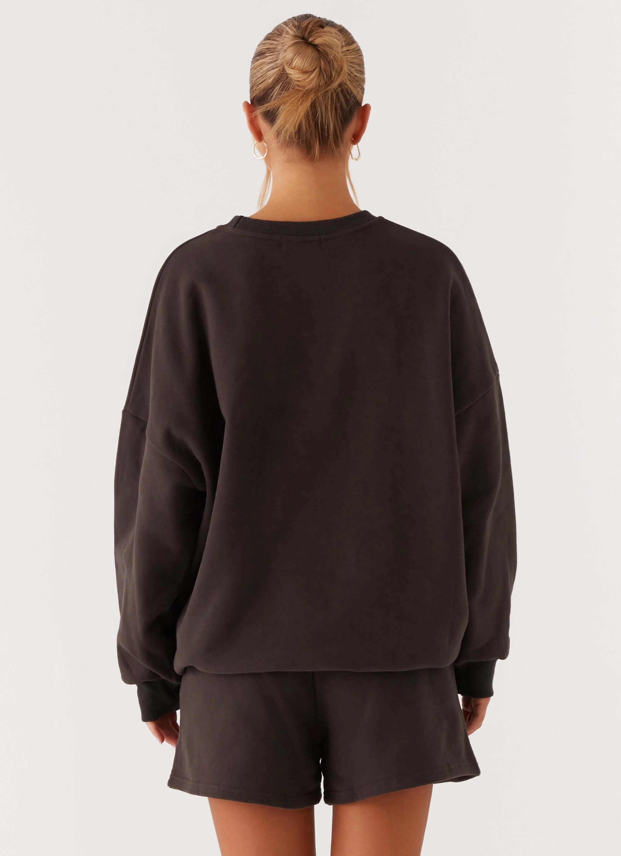 Easy Texture Signature Oversized Sweatshirt - Charcoal