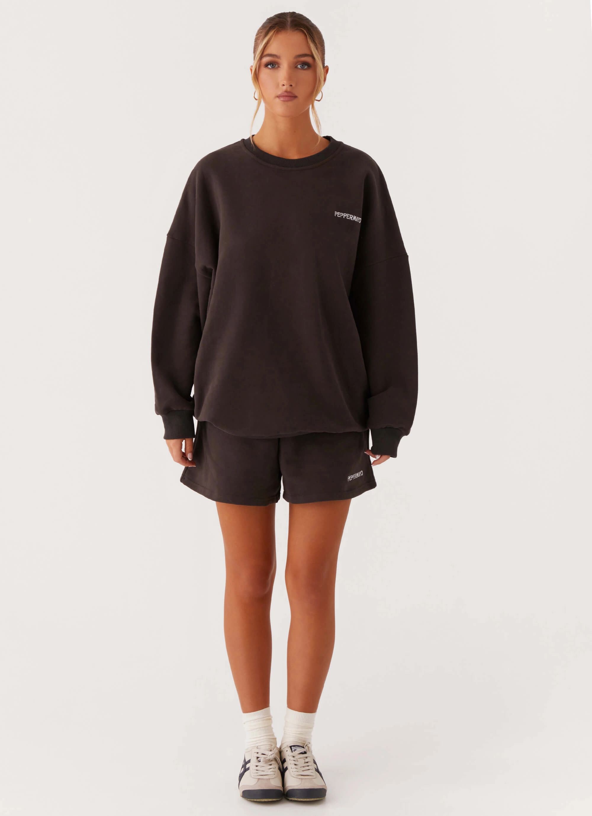 Casual event outfit Comfortable outdoor wear Signature Oversized Sweatshirt - Charcoal