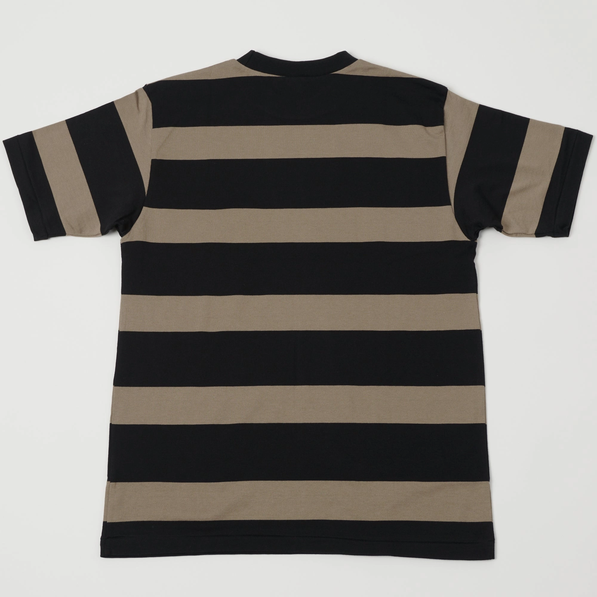 Foam Print Detail windproof Warehouse & Co 4089 Border Stripe T-Shirt - Black/Grey