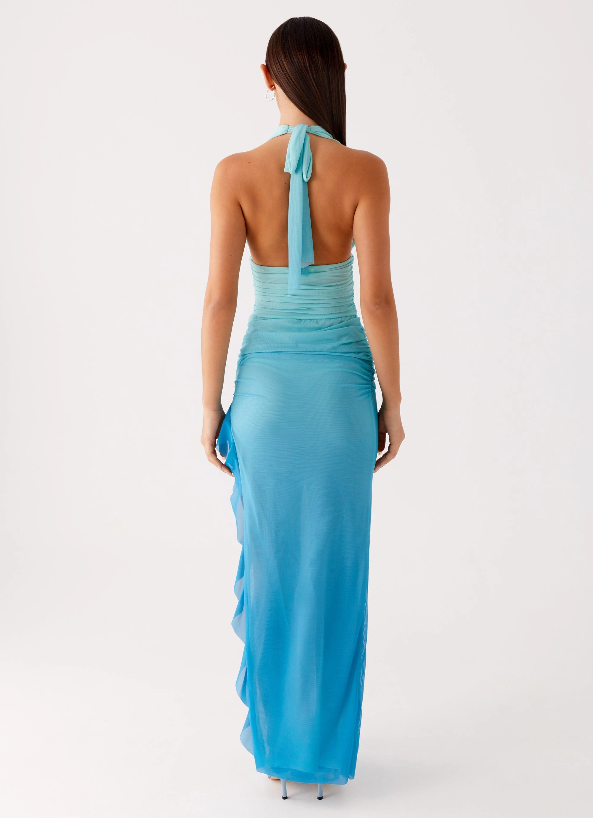 Moraya Halterneck Maxi Dress - Blue Gradient Casual Tones Easy Tones