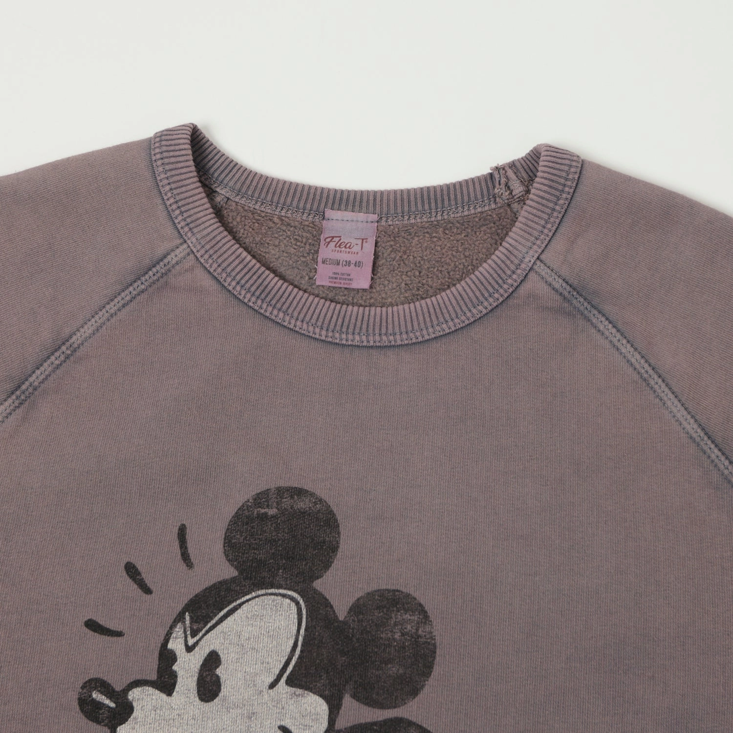 Polyester Flea-T 1950s Raglan 'Rebel Mickey' Sweatshirt - Navy