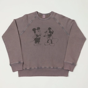 Flea-T 1950s Raglan Sleeve 'Mono Mickey Evolution' Sweatshirt - Navy Fashion Fit Minimal Staple