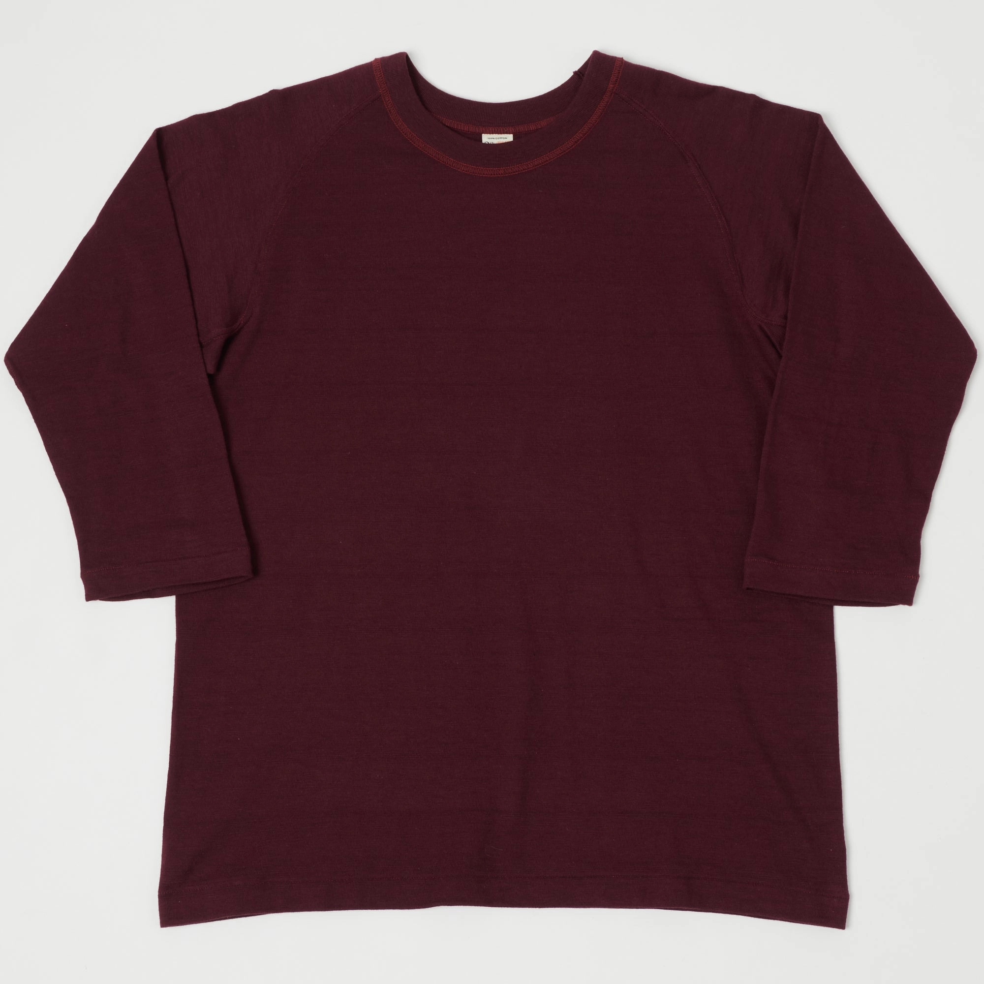 Thermal Regulating Layer Wrinkle Resistant Material Warehouse & Co 4049 3/4 Sleeve Freedom T-Shirt - Bordeaux