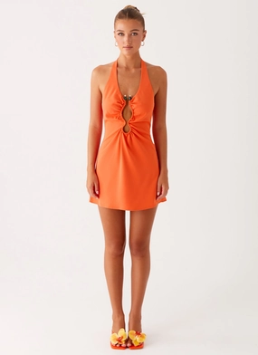 Coa Mini Dress - Tangerine Office Tone
