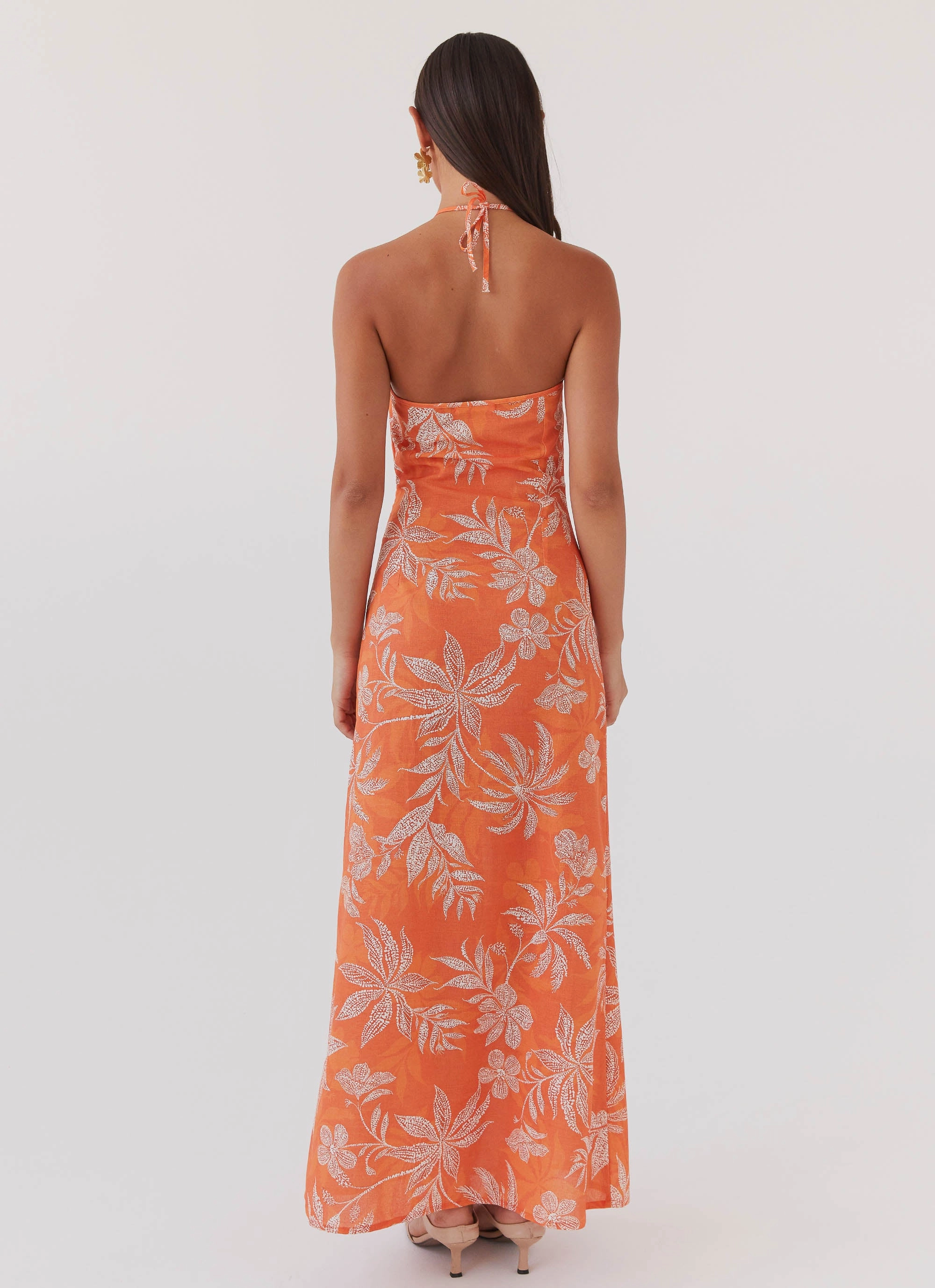 Keliegh Linen Maxi Dress - Tropic Sunset Soft Neutral Perfect Style Wear
