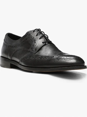 Men's Damien Leather Wingtip Derby In Black Loafer Style Versatile Design