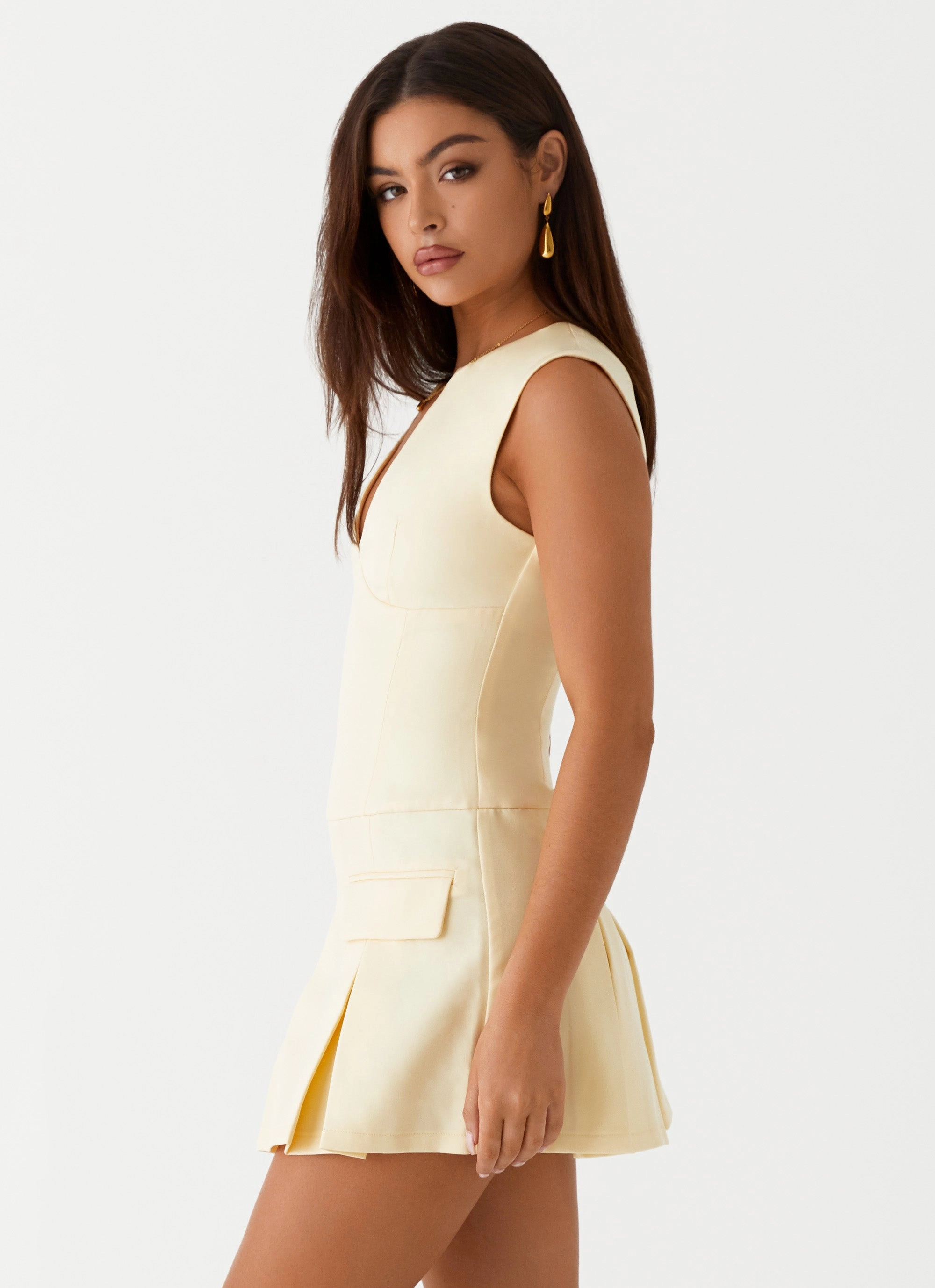 Cassia Mini Dress - Yellow foldable