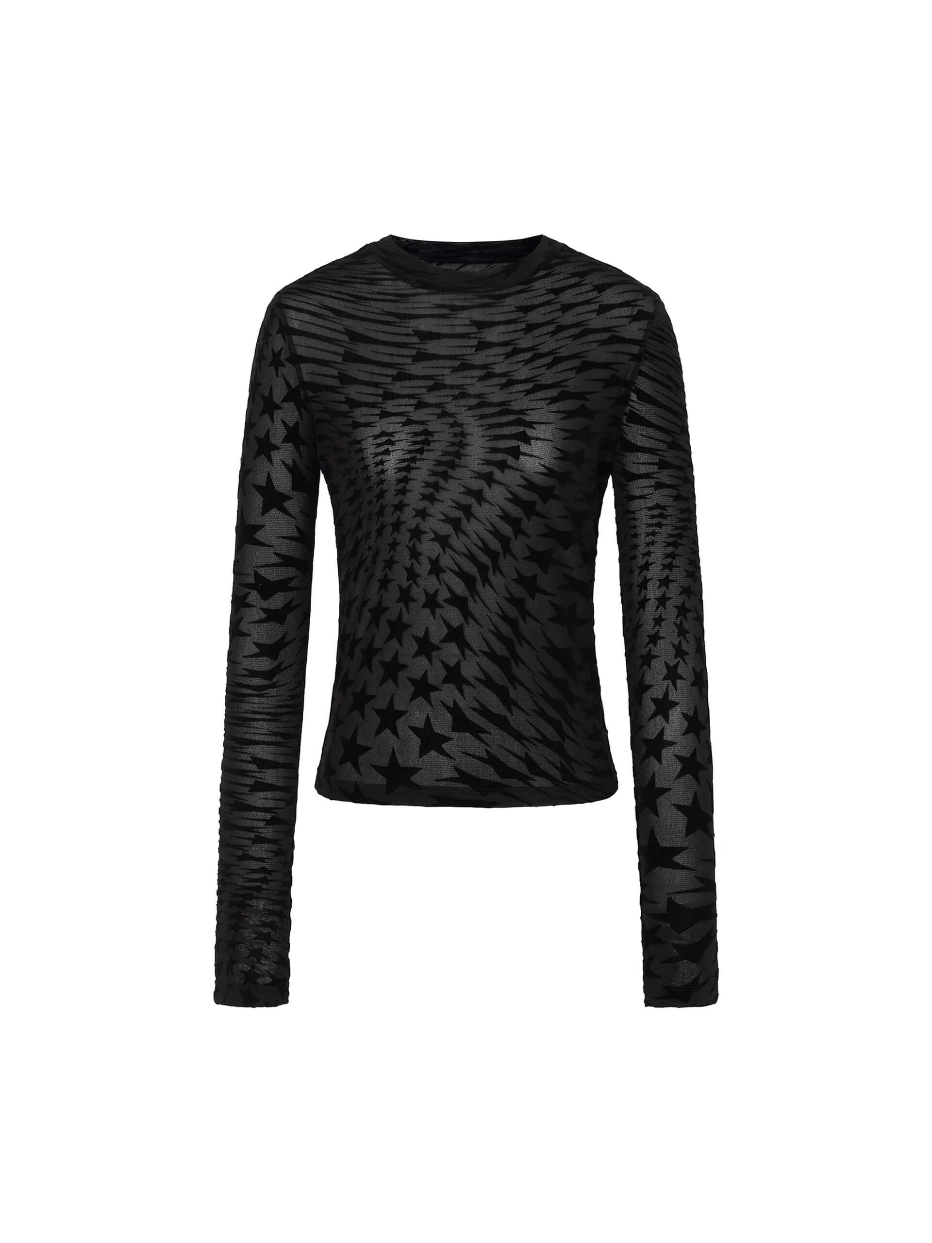 Fashion Statement Seasonal Trend Star Pattern Stretch Top