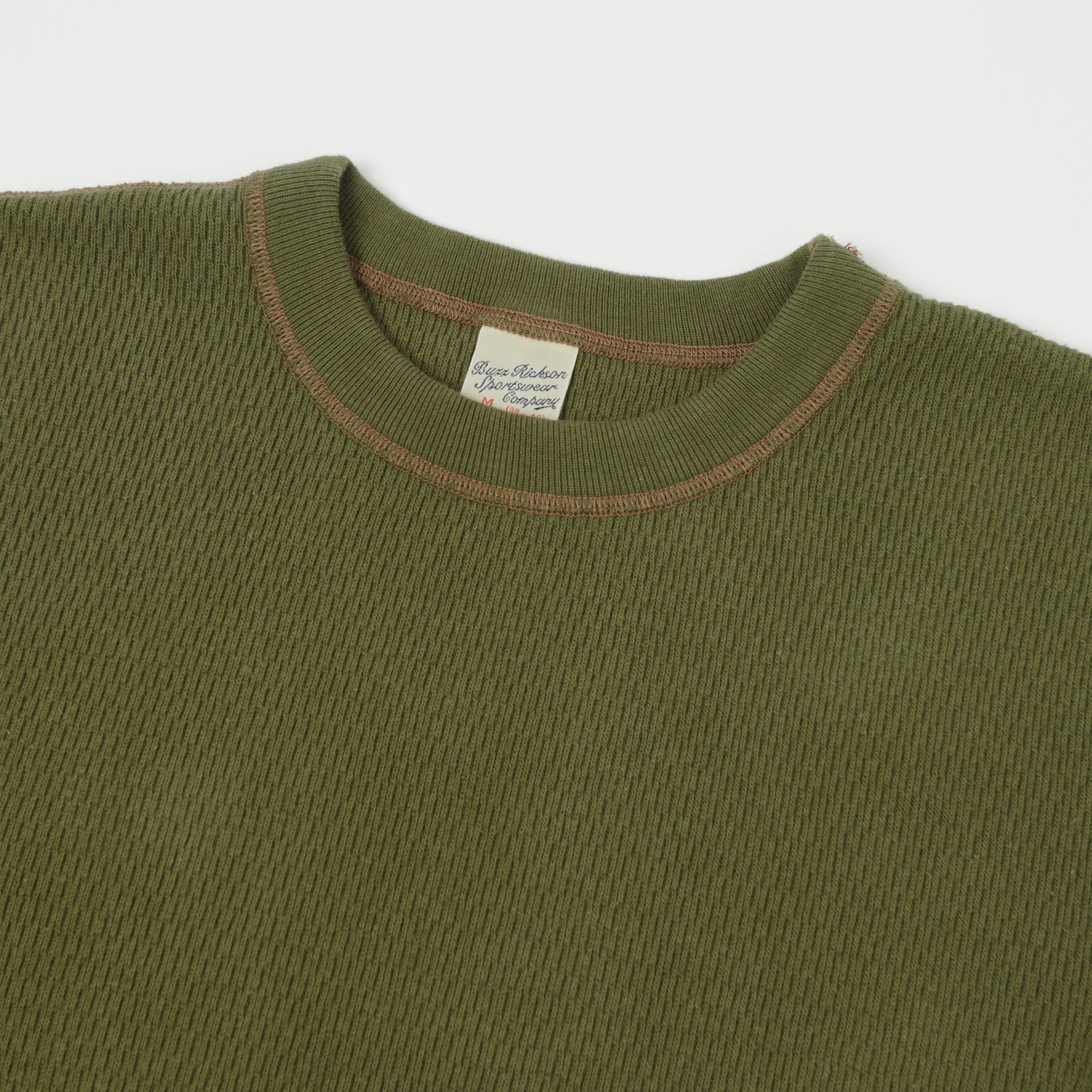 Buzz Rickson's Long Sleeve Thermal T-Shirt - Olive Simple Yet Elegant Weekend Ready
