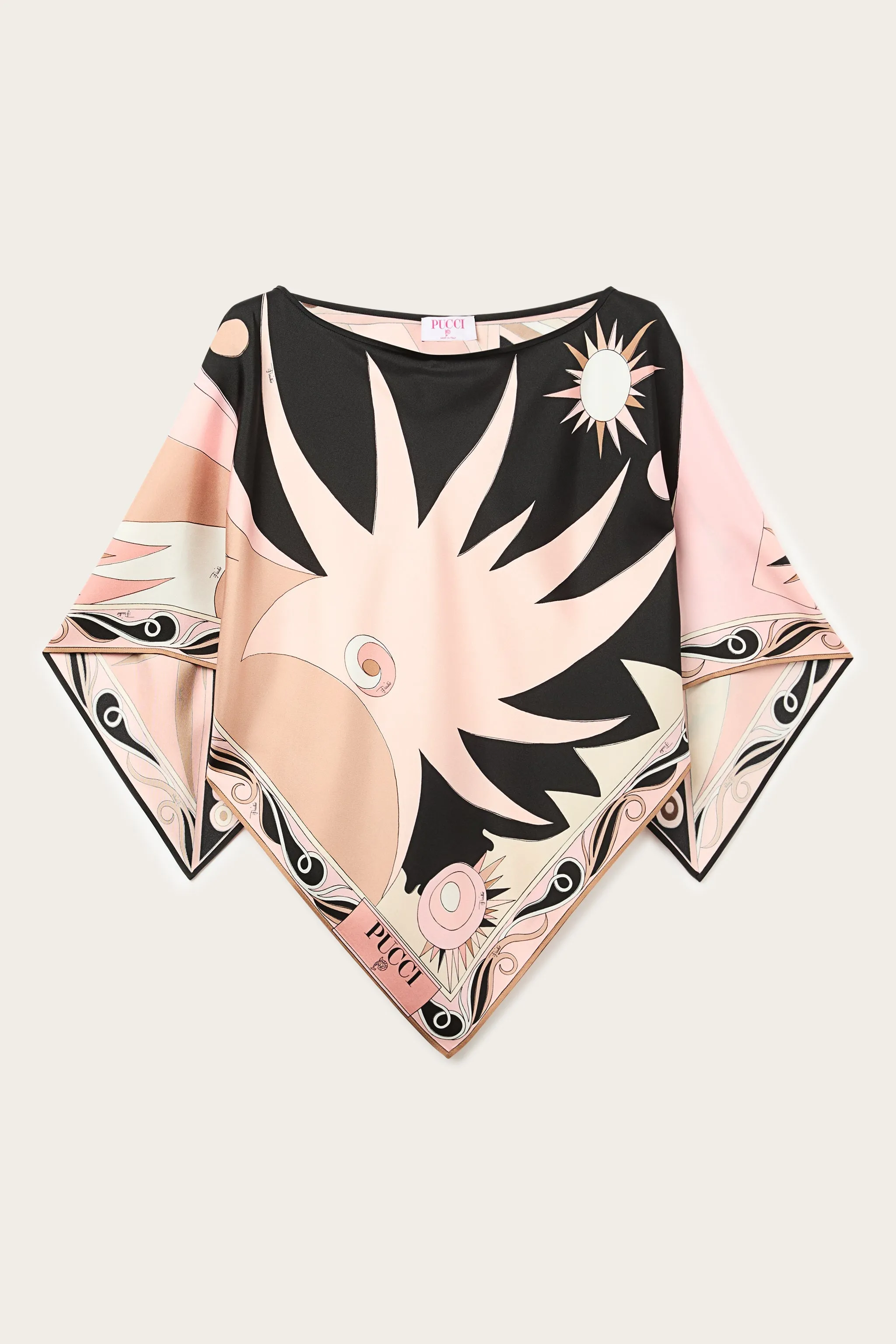 Stella Print Cape Top Contemporary Look wrinkle free