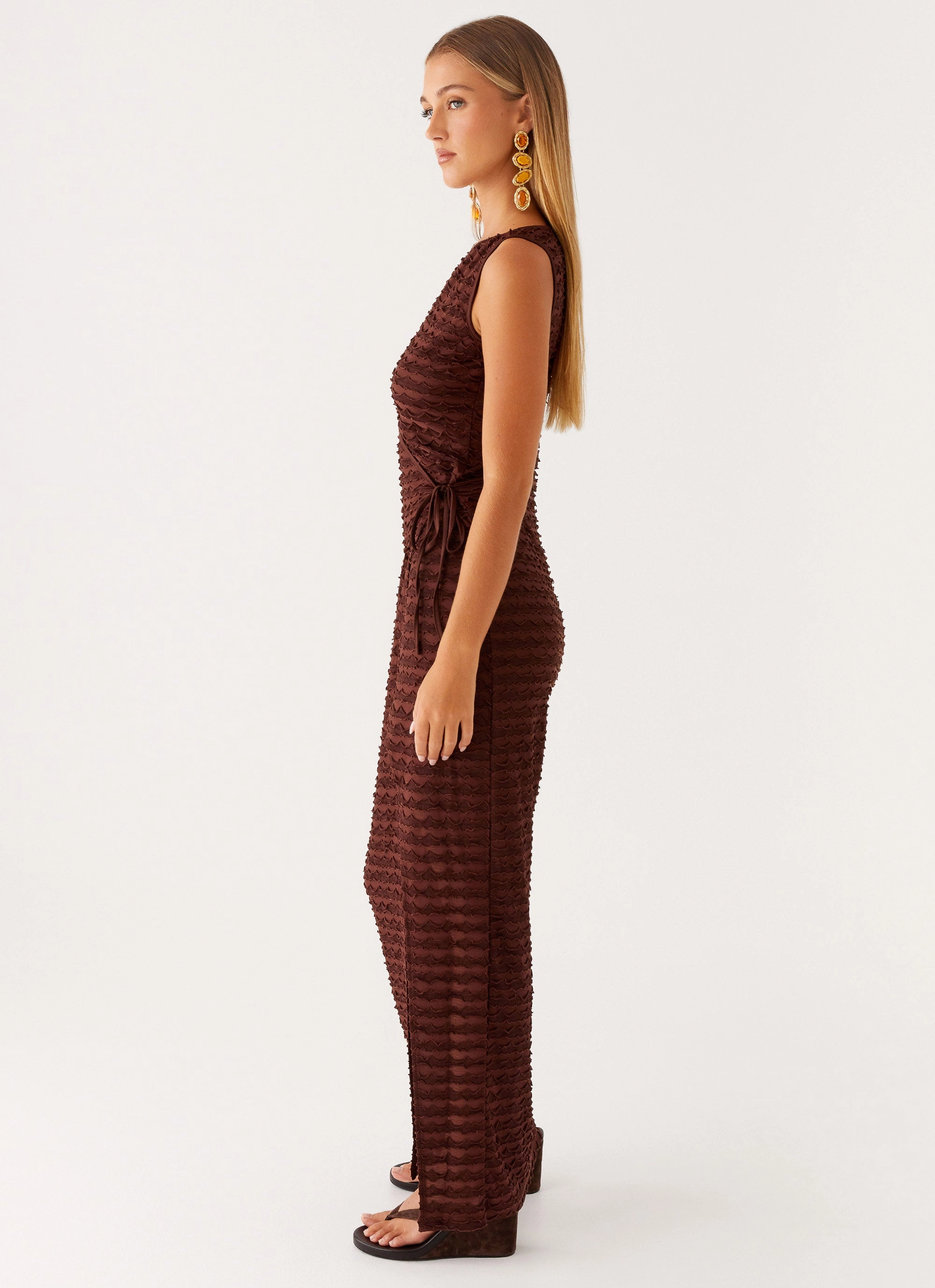 Sterling Wrap Maxi Dress - Chocolate Work Ease