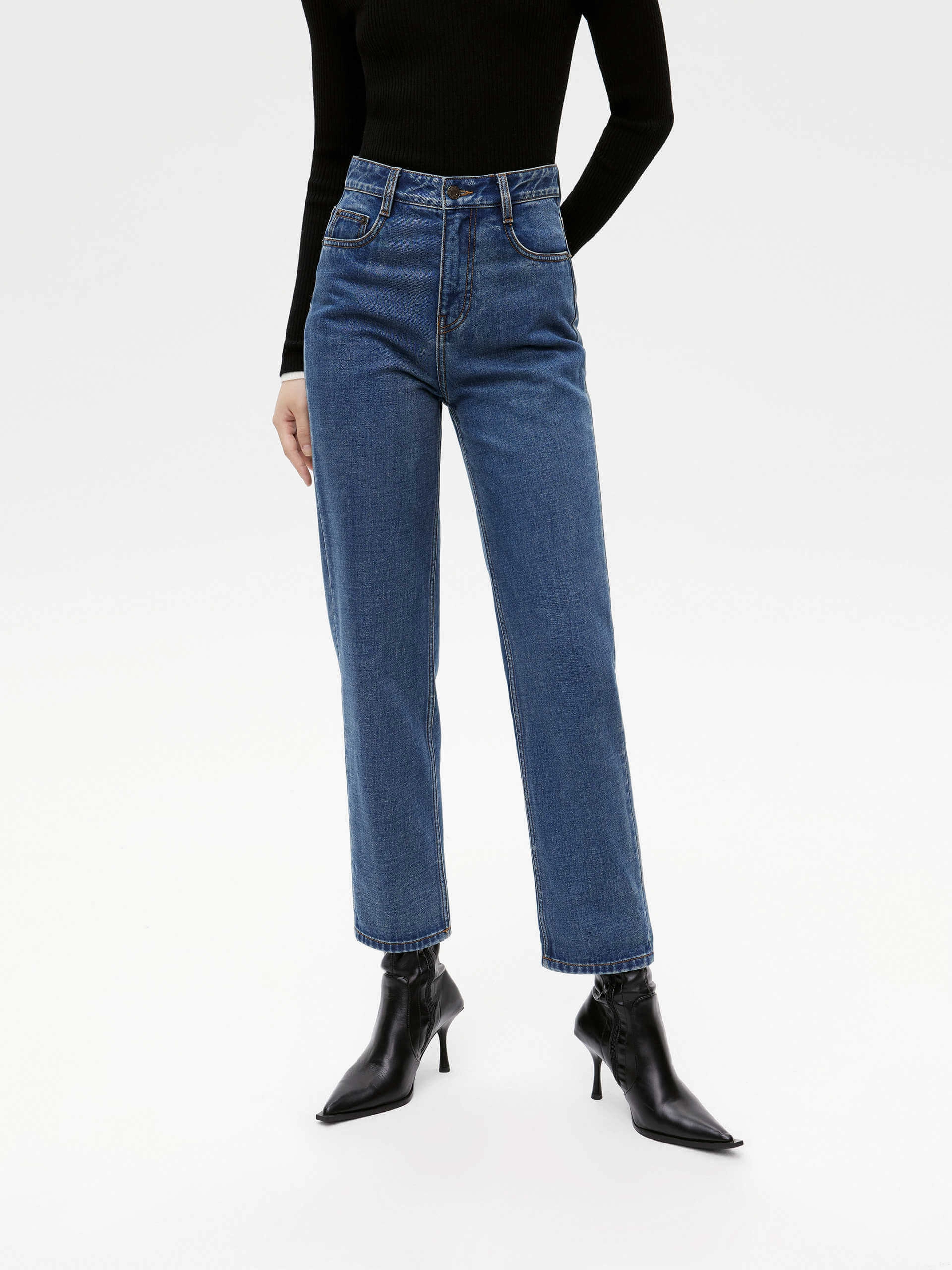 Straight Ankle Jeans Daily Wear Breathable Classic