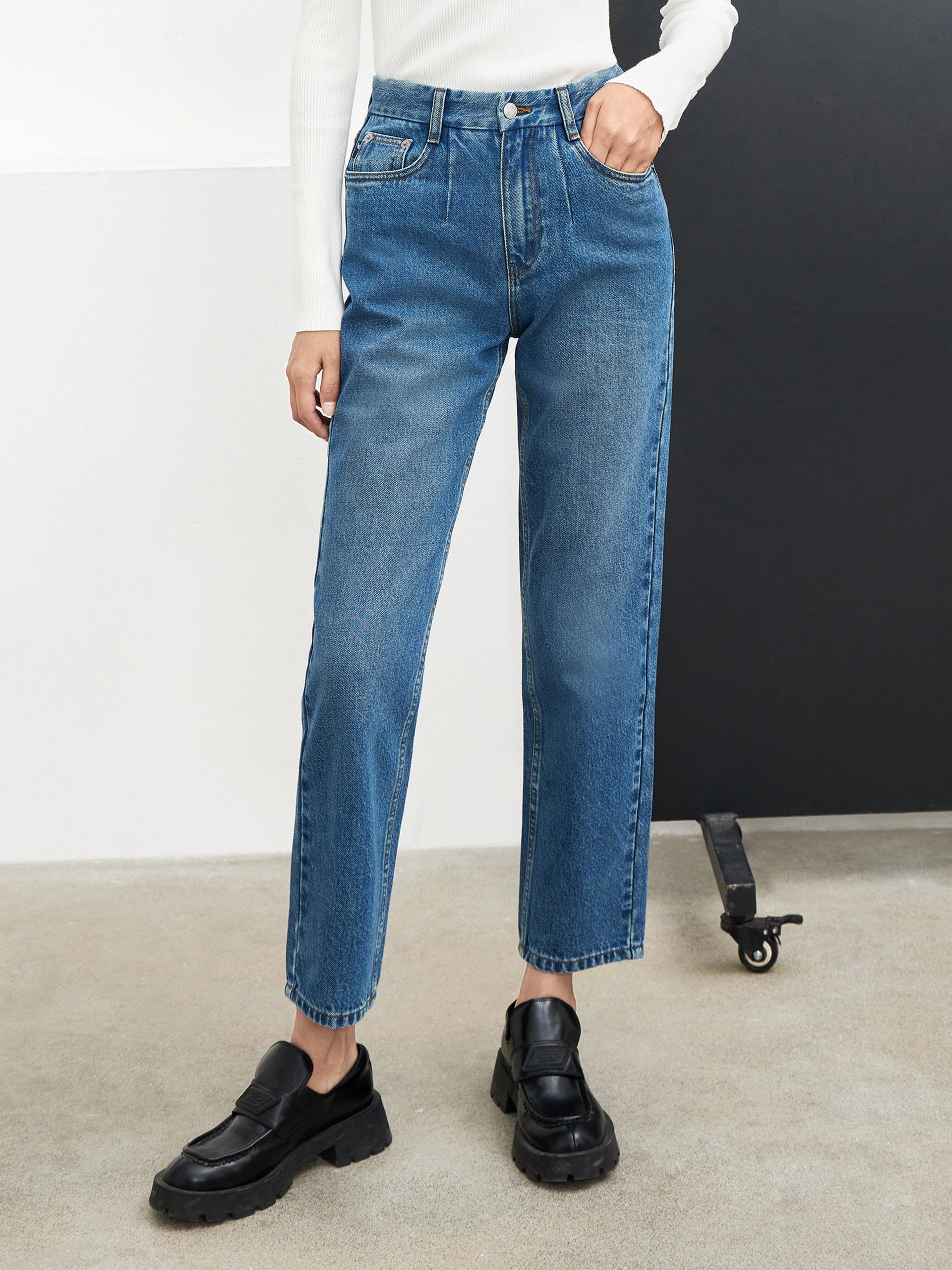 Beach Day Brunch Outfit Elegant Office Casual Cotton Straight Ankle Jeans