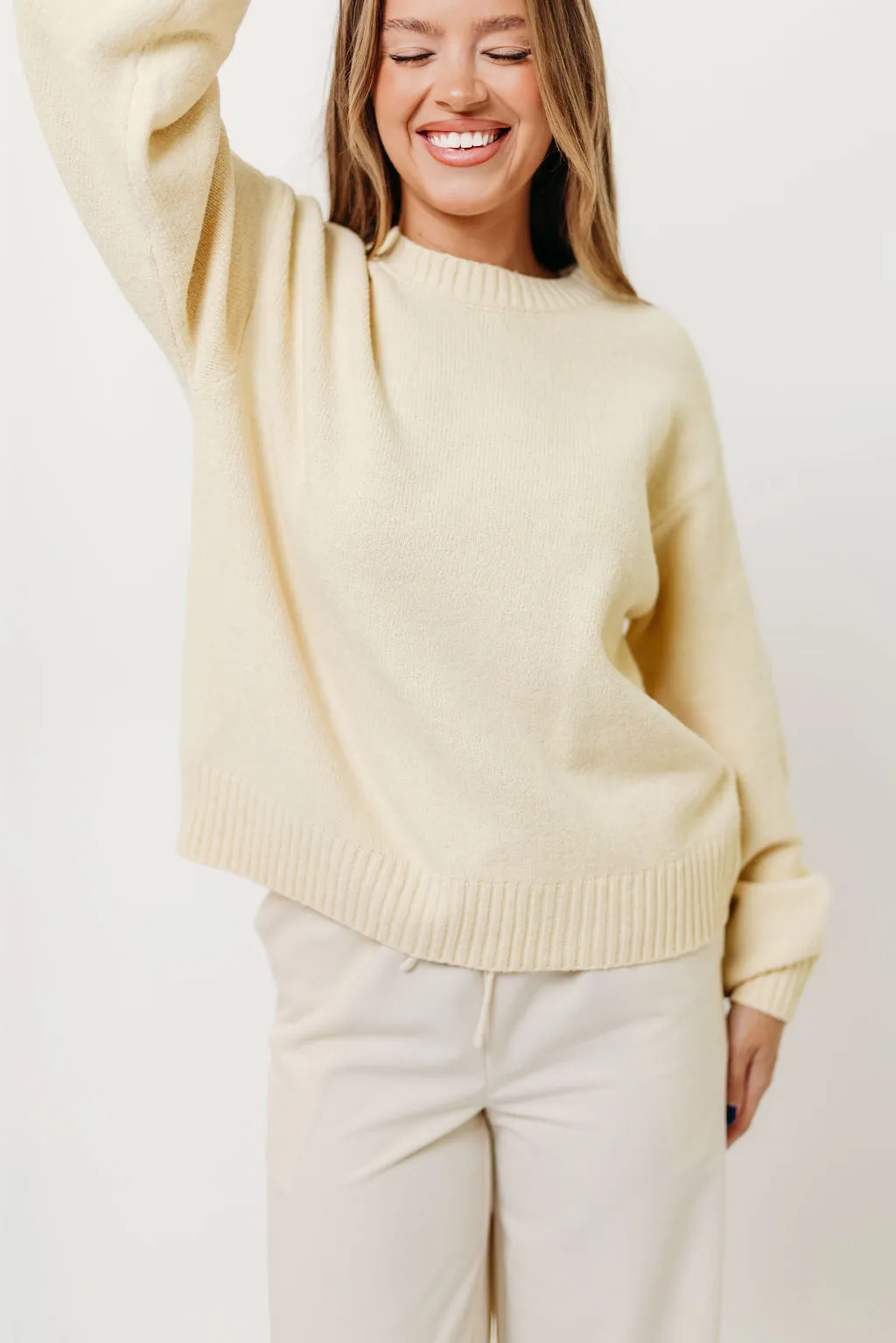 Desiree Sweater in Mellow Yellow Neutral palette