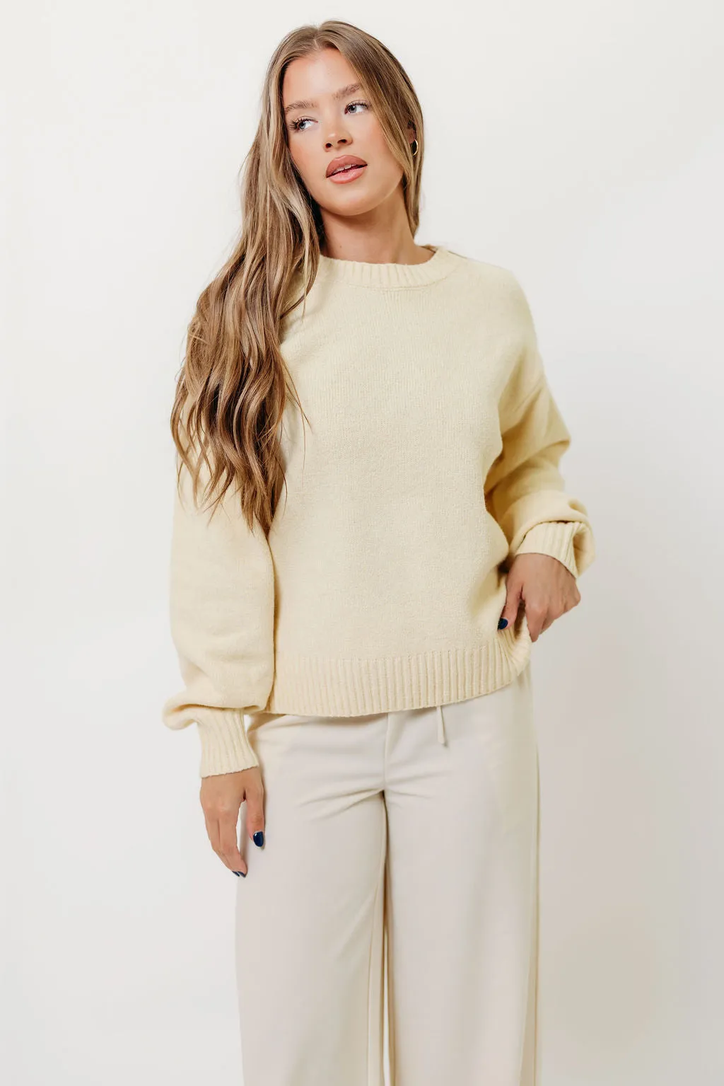 Desiree Sweater in Mellow Yellow Smooth Seam