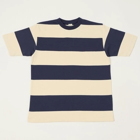 budget-friendly Warehouse & Co 4108 Border T-Shirt - Navy/Natural