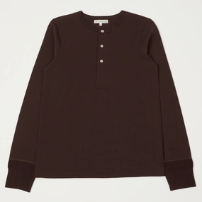 Merz b. Schwanen 206 Long Sleeve Henley - Coffee Trendy Tops