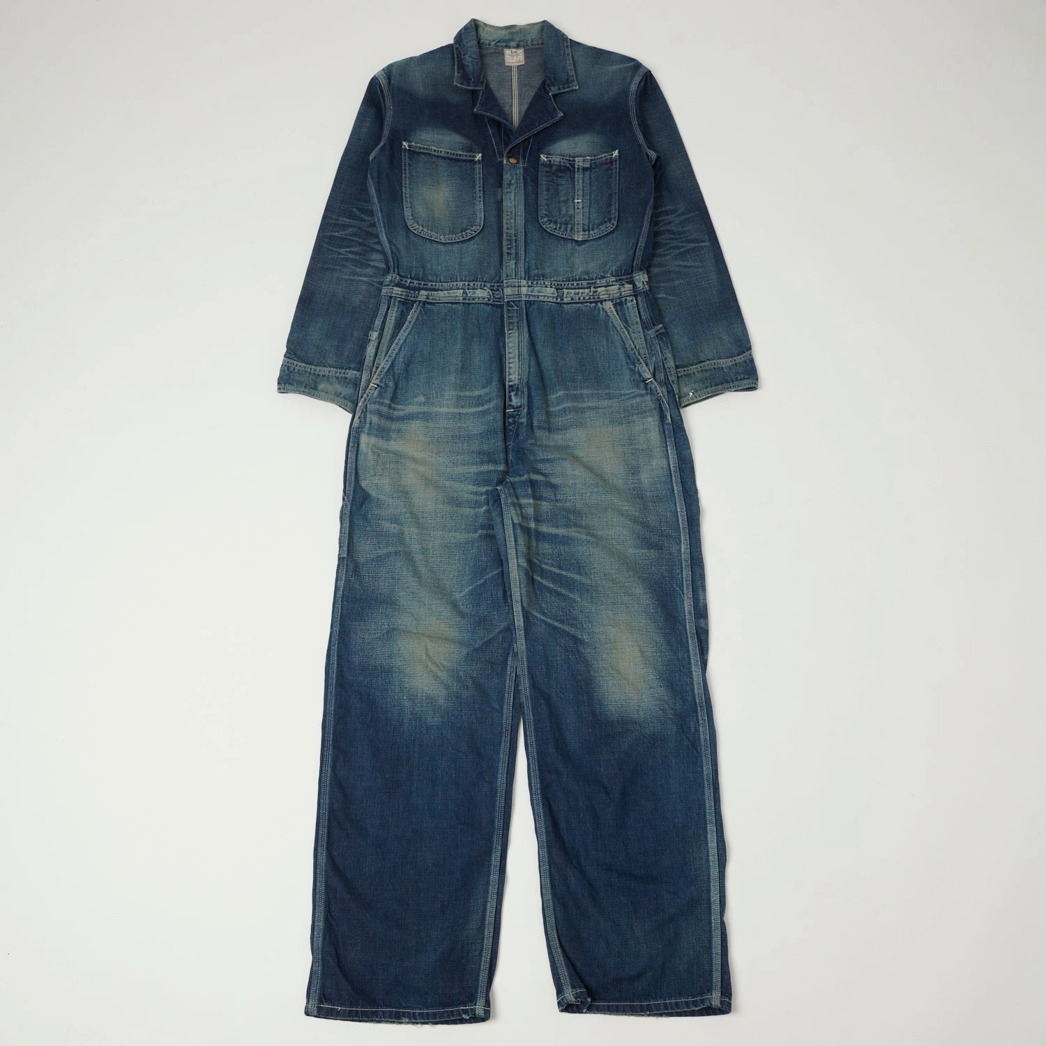 Non Restrictive Cut Smooth Feel Lee Archives 1950's 'Union Alls' Overalls - Light Wash