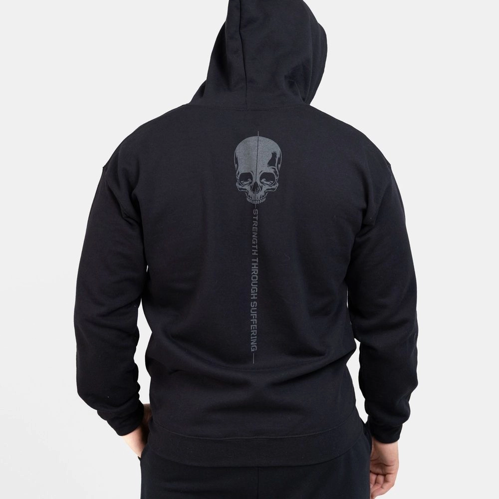 Strength Through Suffering Full-Zip Hoodie - Black product customization product metallic glamour