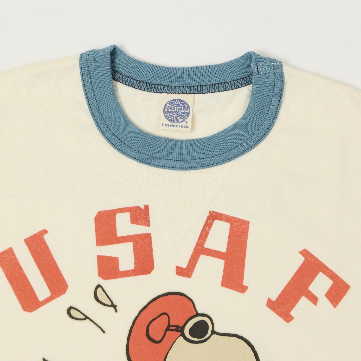 comfortable top TOYS McCOY 'Snoopy USAF Flying Ace' Ringer T-Shirt - Off White