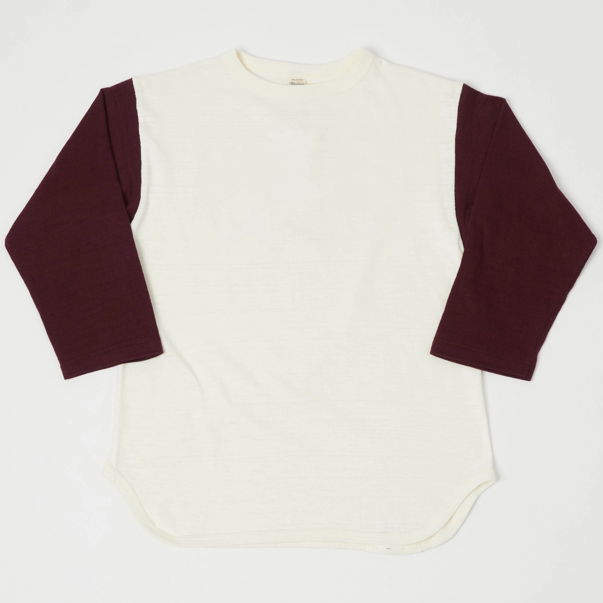 Warehouse & Co 4800 Baseball T-Shirt - Cream/Bordeaux mix and match Street Trendy