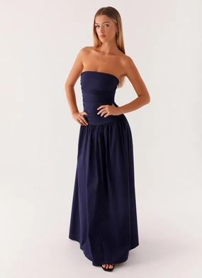 Carmel Maxi Dress - Navy Gentle Glow