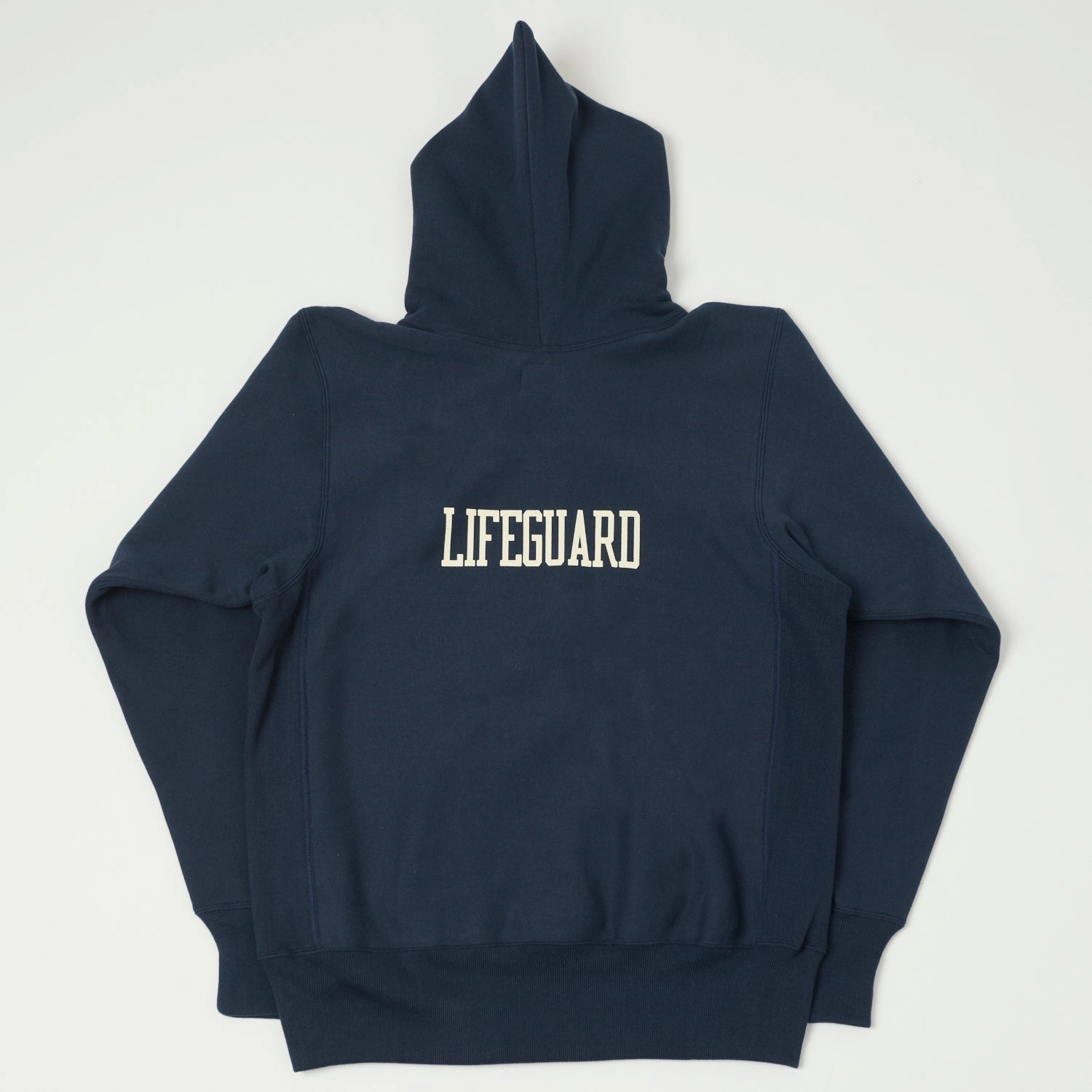 Warehouse & Co 484 'Lifeguard' Reverse Weave Hooded Sweatshirt - Navy Warm Fashion