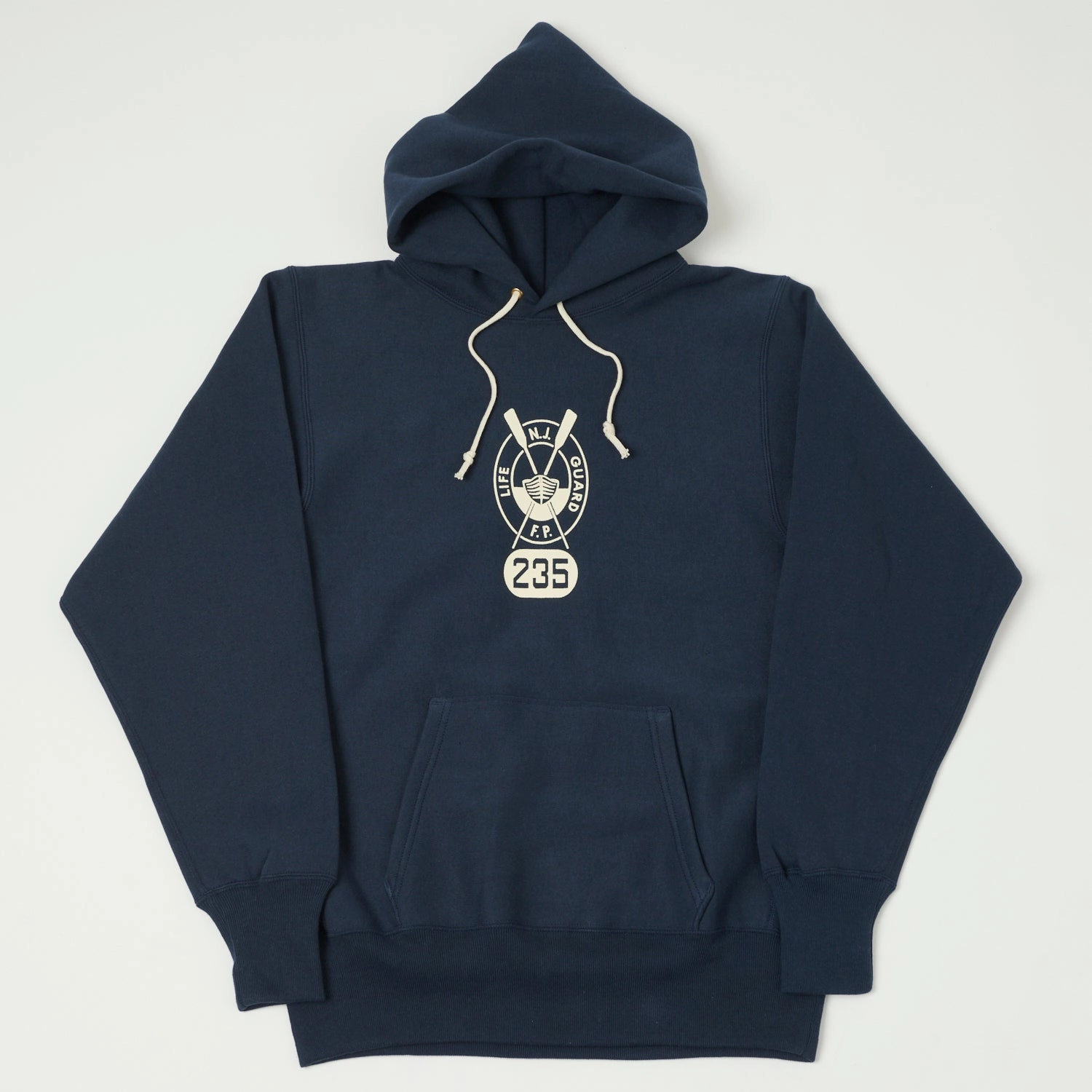 Warehouse & Co 484 'Lifeguard' Reverse Weave Hooded Sweatshirt - Navy product festival wearability