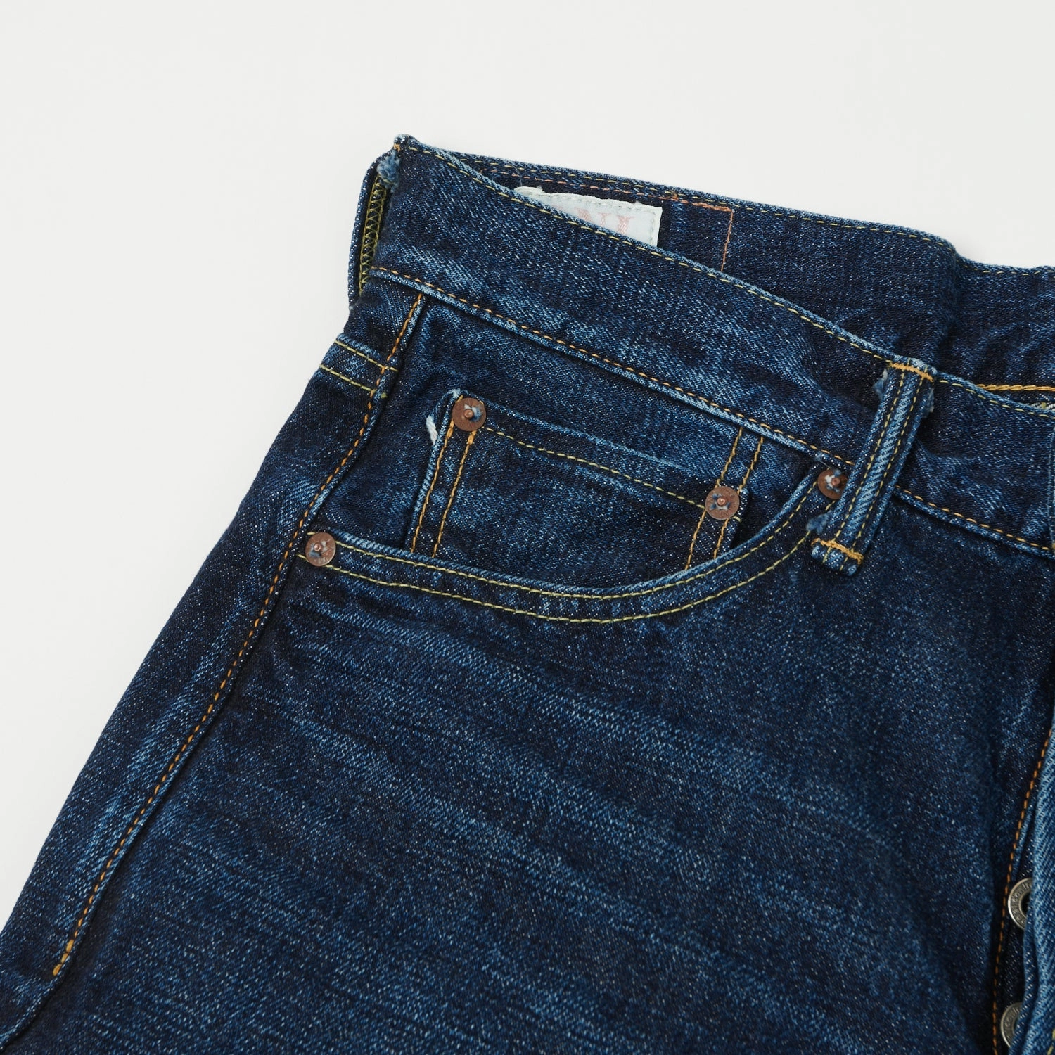 ONI Denim 240 Low Tension 15oz Regular Tapered Jean - 6 Month Used Dark Wash High Durability Thread