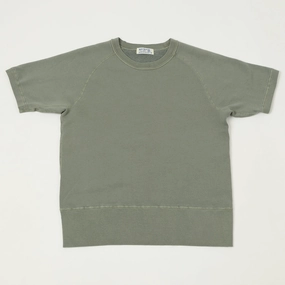 Velva Sheen Short Freedom Sleeve Sweat - Olive/Grey product weekday wearability Essential Bold
