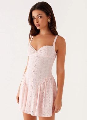 Sugar Plum Mini Dress - Peach Deep Hue