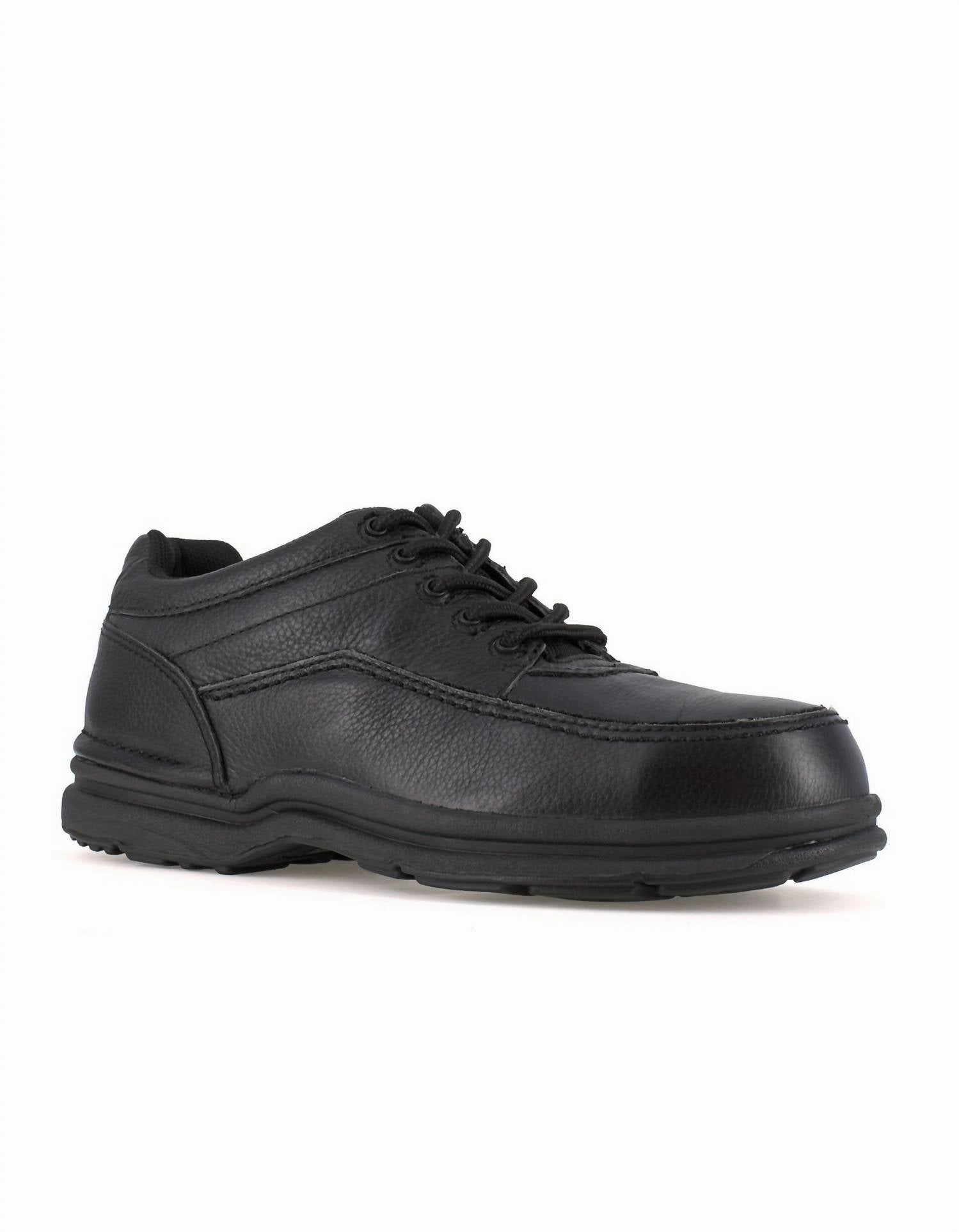Men's World Tour Oxford Shoes - Medium In Black Premium Leather Shoes Fit Leather