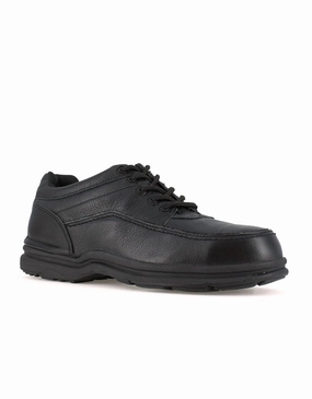 Men's World Tour Oxford Shoes - Medium In Black Premium Leather Shoes Fit Leather