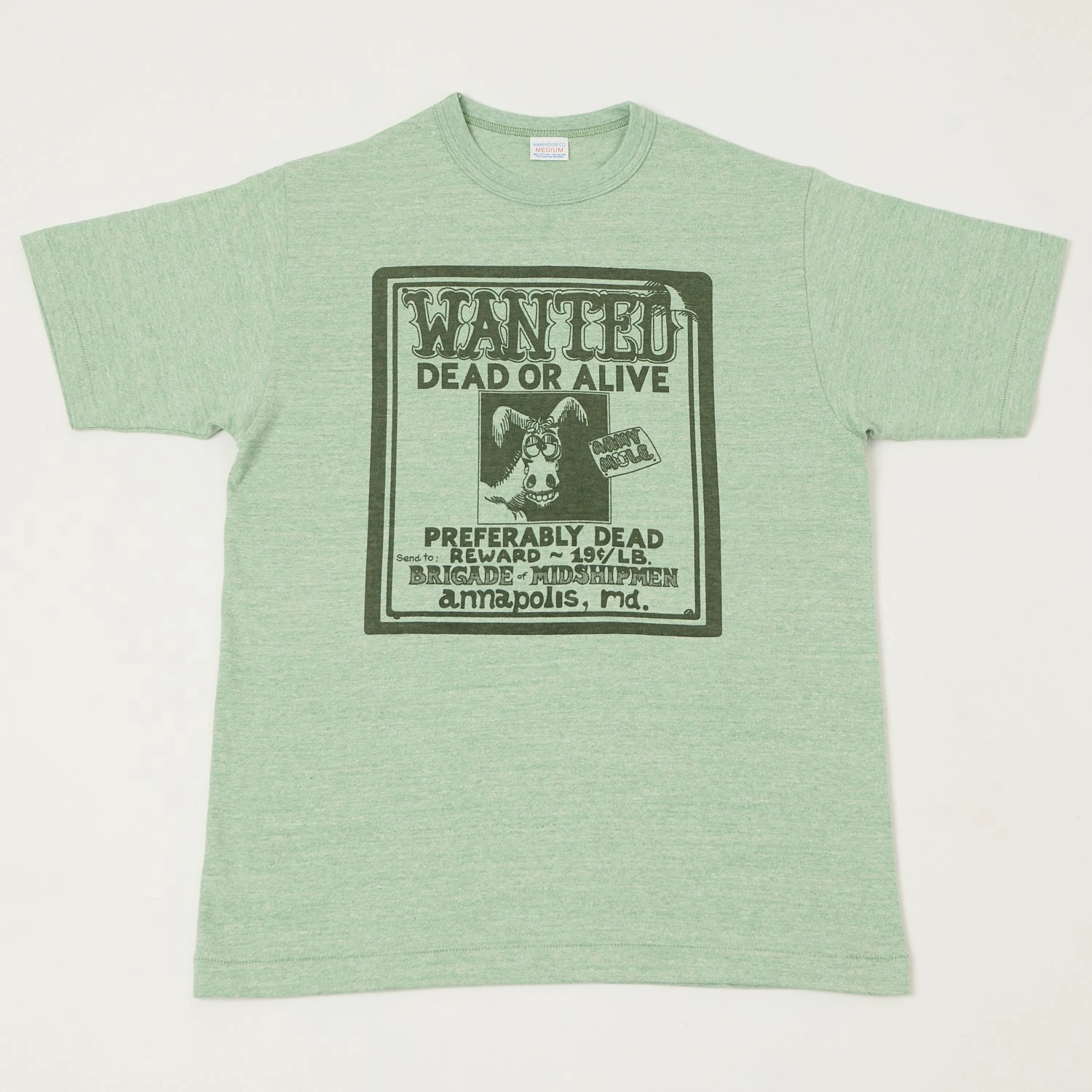 Warehouse & Co 4096 'Wanted' T-Shirt - Heather Green harmonious
