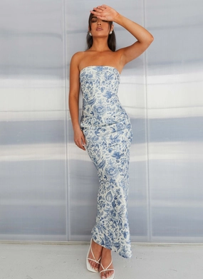 Summer Lover Maxi Dress - Blue Paisley Social Charm Boxy-Style