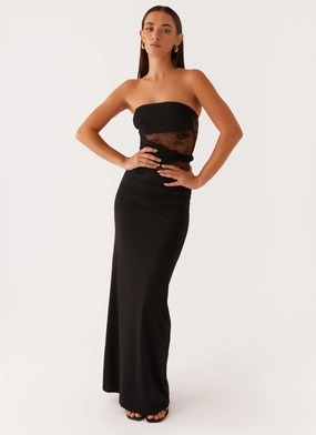 Trendy Design Karma Strapless Maxi Dress - Black