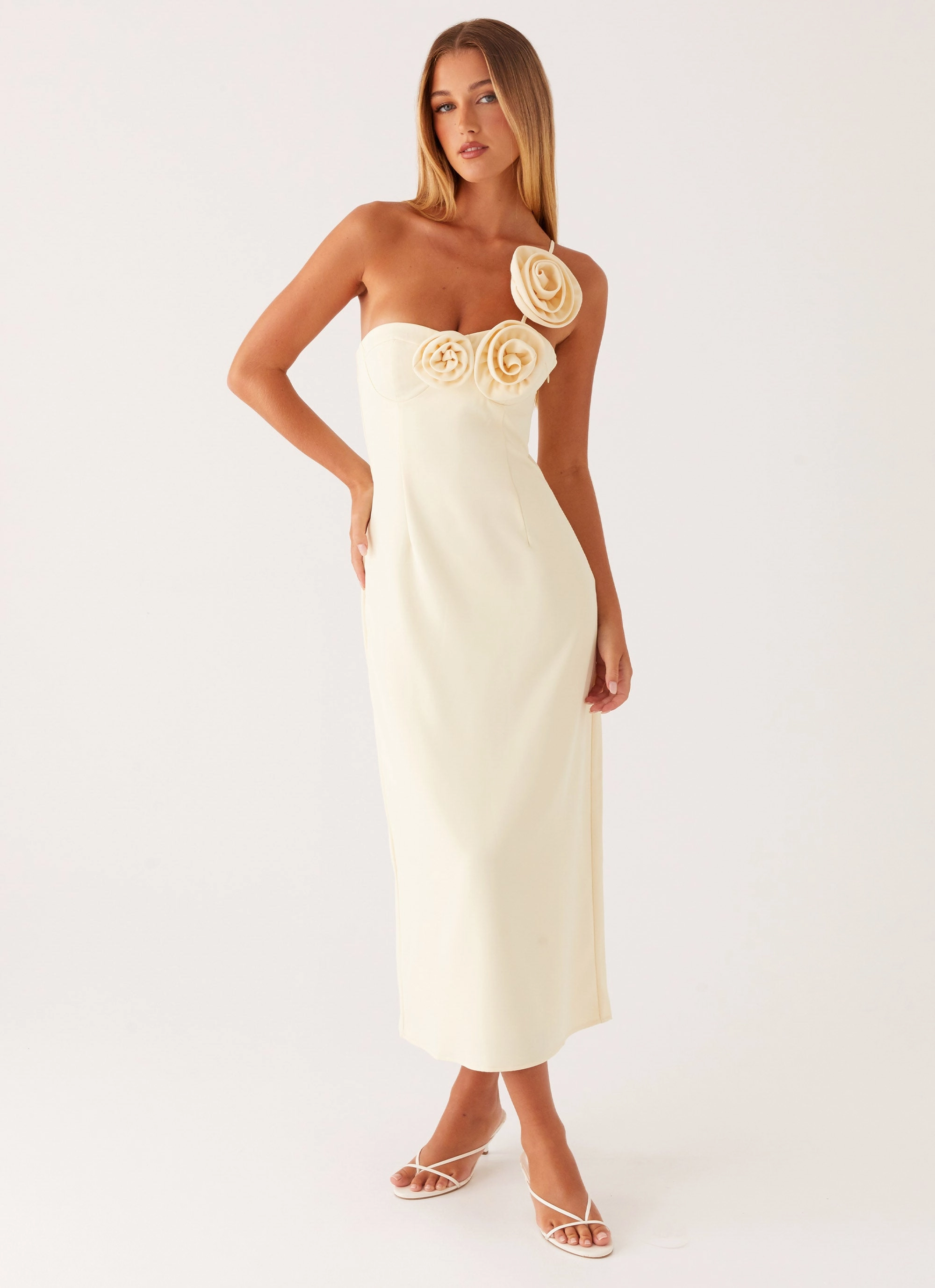 Sweetpea Midi Dress - Yellow Street Edge Smooth Edge