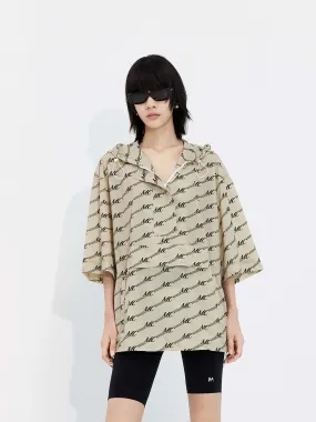 Vibrant Colors Fade Resistant Formula Monogram Print Hoodie Top